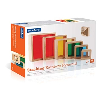 Guidecraft Stacking Rainbow Pyramid for Kids Learning