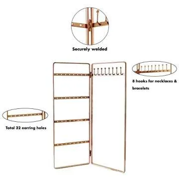 Bi-Folding Jewelry Storage Stand - Elegant Gold Finish