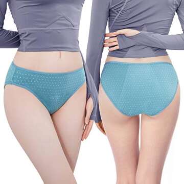 Neione Women Briefs Period Underwear for Teens Heavy Flow Menstrual Postpartum Underpants Bikini Panties 3 Pack Cyrena M