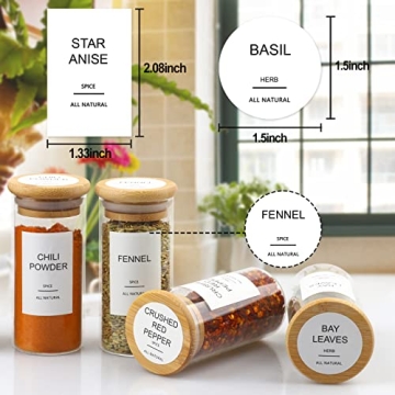 AISIPRIN 24 Pcs Glass Spice Jars Set with Bamboo Lids