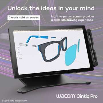 Wacom Cintiq Pro 17 Drawing Tablet with Screen, 17.3" Ultra HD 4K. 10-bit 120Hz Touchscreen Display ...