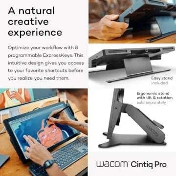 Wacom Cintiq Pro 17 Drawing Tablet with Screen, 17.3" Ultra HD 4K. 10-bit 120Hz Touchscreen Display Graphic Arts Tablet with Pro Pen 3, for Windows PC, Mac, Linux