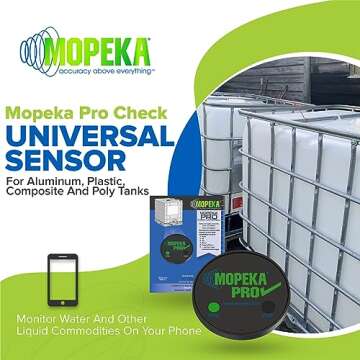 Mopeka Pro Check Universal Sensor with Mount Collar - RV Must Have Accessory to Monitor Outside Gray and Potable Water Tanks from Inside Your Camper - Or Diesel, Oil, 100 Gallon Water and Poly Tanks