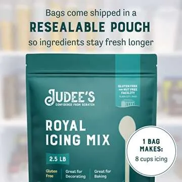 Judee's Royal Icing Mix 2.5 lb - Frost Cookies Like a Professional - For Decorating and Baking - Just Add Water - Non-GMO, Gluten-Free and Nut Free - Royal Icing Mix for Cookies