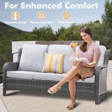 XIZZI 7-Piece Outdoor Furniture Set with Fire Pit