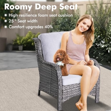 XIZZI 7-Piece Outdoor Furniture Set with Fire Pit