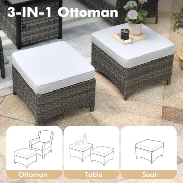 XIZZI 7-Piece Outdoor Furniture Set with Fire Pit