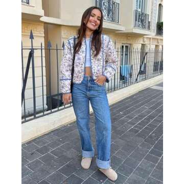 Stylish Wyeysyt Women's Reversible Cropped Puffer Jacket