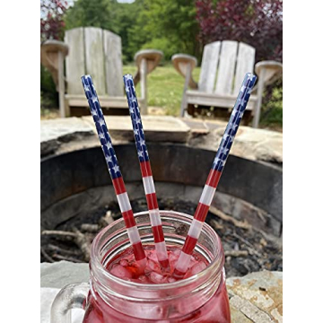 Old Glory Straws 20-Pack - Reusable American Flag Straws