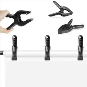 LimoStudio (6 pcs) Spring Clamps, Heavy Duty for Photography Video Studio, Backdrop Stands Accessory, 3.75 inch Body, 2 inch Opening Jaw, Flexible Teeth for Strong Grip, Multi Purposes, AGG1242