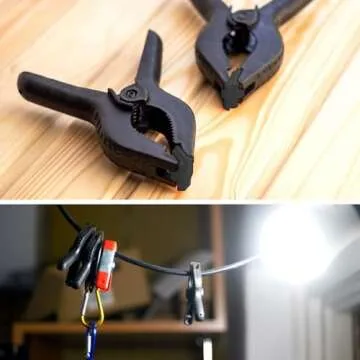 LimoStudio (6 pcs) Spring Clamps, Heavy Duty for Photography Video Studio, Backdrop Stands Accessory, 3.75 inch Body, 2 inch Opening Jaw, Flexible Teeth for Strong Grip, Multi Purposes, AGG1242