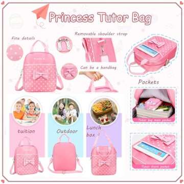 Princess Bowknot Backpack Set - Stylish School Bags for Girls