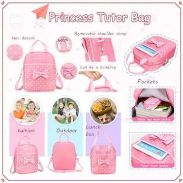Princess Bowknot Backpack Set - Stylish School Bags for Girls