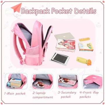 Princess Bowknot Backpack Set - Stylish School Bags for Girls