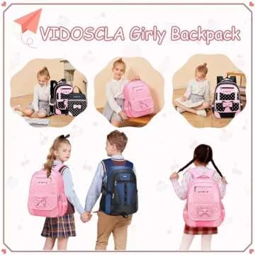 Princess Bowknot Backpack Set - Stylish School Bags for Girls