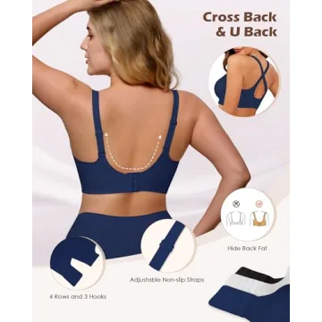 As Fairy Women's Comfortable Wireless Bra in Navy Blue
