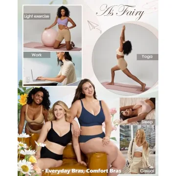 As Fairy Women's Comfortable Wireless Bra in Navy Blue