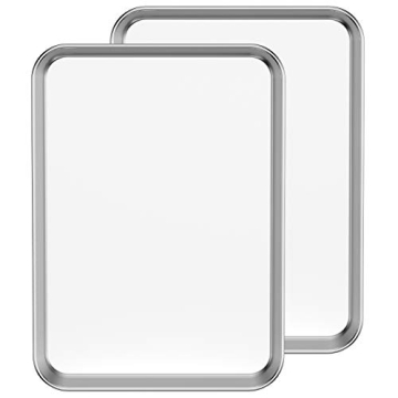 Baking Sheet Set of 2, Bastwe 18 inch Commercial Grade Stainless Steel Baking Pan, Professional Bake...