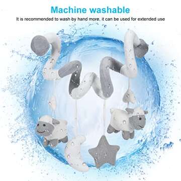 Promise Babe Hanging Car Seat Toys, Infant Stroller Toys for Car Seat Stroller Mobile Crib Bar with Bell, Baby Activity Spiral Plush Toys Best Gift for Boys and Girls, Spiral Activity Toy