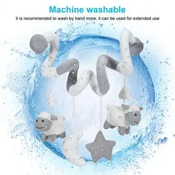 Promise Babe Hanging Car Seat Toys, Infant Stroller Toys for Car Seat Stroller Mobile Crib Bar with Bell, Baby Activity Spiral Plush Toys Best Gift for Boys and Girls, Spiral Activity Toy