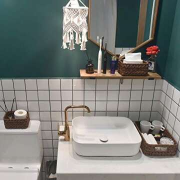 GRANNY SAYS Wicker Baskets for Organizing, Nesting Storage Baskets for Shelves, 1 Large and 2 Small ...