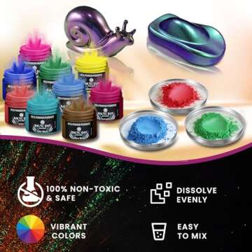 BALTIC DAY - Mica Powder, 100 x 5g Jars of Mica Powder for Epoxy Resin Set - Epoxy Resin Color Pigment Powder - Pigments for Soap Making, Slime, Nails