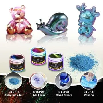 BALTIC DAY - Mica Powder, 100 x 5g Jars of Mica Powder for Epoxy Resin Set - Epoxy Resin Color Pigment Powder - Pigments for Soap Making, Slime, Nails