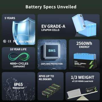 OKMO 200Ah LiFePO4 Battery for Solar RV and Marine Use