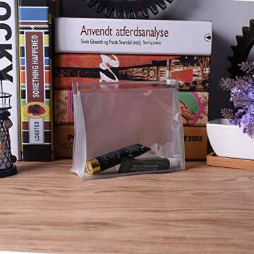 BCP 10 PCS Mini Small PVC Transparent Plastic Cosmetic Organizer Bag Pouch With Zipper Closure,Travel Toiletry Makeup Bag