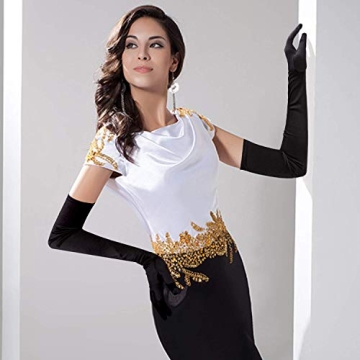 1920s Satin Opera Gloves for Evening Events - SAVITA