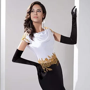 1920s Satin Opera Gloves for Evening Events - SAVITA