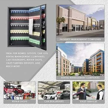 Barska Adjustable Key Cabinet Lock Box with Colorful Key Tag Labels - 200 POSITION - COMBINATION LOCK - BLACK