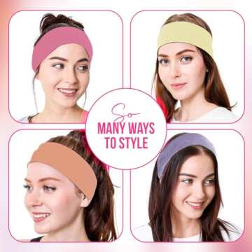 Styla Hair Non-Slip Headbands Pack for Women - 10 Stylish Colors
