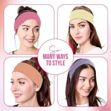 Styla Hair Non-Slip Headbands Pack for Women - 10 Stylish Colors