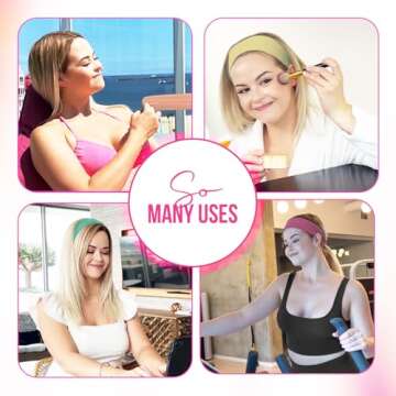 Styla Hair Non-Slip Headbands Pack for Women - 10 Stylish Colors