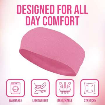 Styla Hair Non-Slip Headbands Pack for Women - 10 Stylish Colors