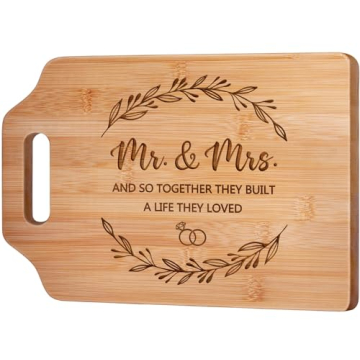 Wedding Gifts for Couples 2024 - Unique Mr and Mrs Cutting Board - Bridal Shower Gifts Engagement Gi...