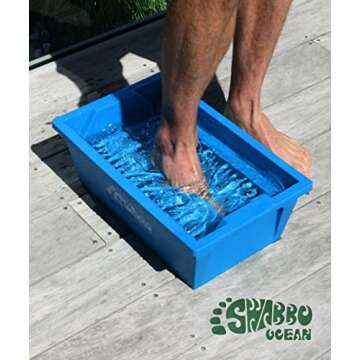 SWABBO Footwasher, Beach Essentials for Washing Feet Outdoors, Portable Pool Foot Bath, Keep Sand and Dirt Out of The House, Portable and Durable, for Beach, Poolside, Camping