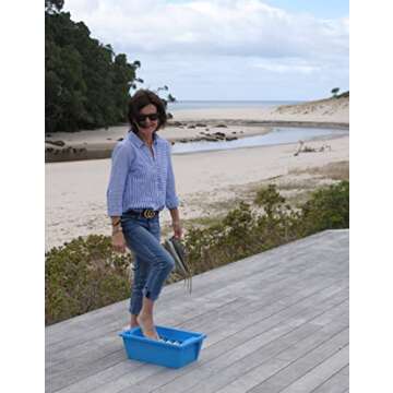 SWABBO Footwasher, Beach Essentials for Washing Feet Outdoors, Portable Pool Foot Bath, Keep Sand and Dirt Out of The House, Portable and Durable, for Beach, Poolside, Camping