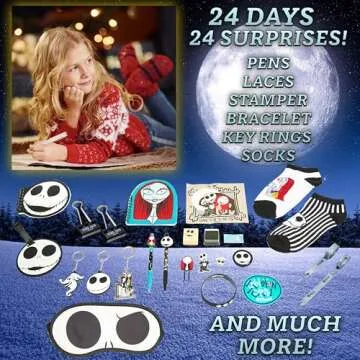 Disney The Nightmare Before Christmas Advent Calendar 2024, Countdown Calendar for Women & Teens (Black/Multi)