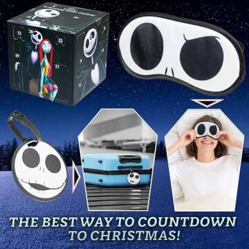 Disney The Nightmare Before Christmas Advent Calendar 2024, Countdown Calendar for Women & Teens (Black/Multi)