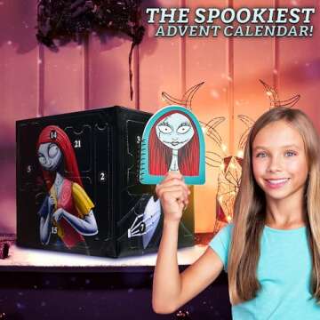 Disney The Nightmare Before Christmas Advent Calendar 2024, Countdown Calendar for Women & Teens (Black/Multi)