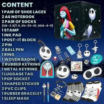 Disney The Nightmare Before Christmas Advent Calendar 2024, Countdown Calendar for Women & Teens (Black/Multi)
