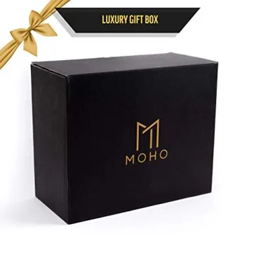 Moho Premium Whiskey Decanter Gift Set, Handmade Globe Decanter Set, 2 Glasses, Ship In a Bottle, Perfect Gift, Man Cave Decor, Bourbon, Scotch, Glass Globe Tequila Decanter, Includes 9 Stones