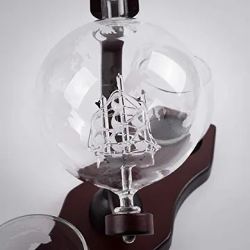 Moho Premium Whiskey Decanter Gift Set, Handmade Globe Decanter Set, 2 Glasses, Ship In a Bottle, Perfect Gift, Man Cave Decor, Bourbon, Scotch, Glass Globe Tequila Decanter, Includes 9 Stones