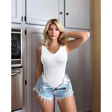 OQQ Women’s Sexy Ribbed Bodysuits – 3 Piece Set