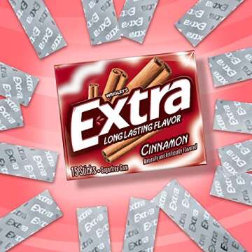 EXTRA Gum Cinnamon Gum Sugar Free Chewing Gum Individually Wrapped Mint Gum Bulk Slim Packs, 15 Stic...