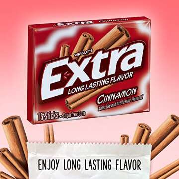 EXTRA Gum Cinnamon Gum Sugar Free Chewing Gum Individually Wrapped Mint Gum Bulk Slim Packs, 15 Stick (Pack of 10)