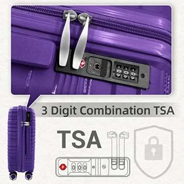 Durable LEAVES KING Luggage 4 Piece Set for Effortless Travel