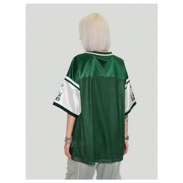 Stylish SHENHE Color Block Oversized Jersey Tee for Women